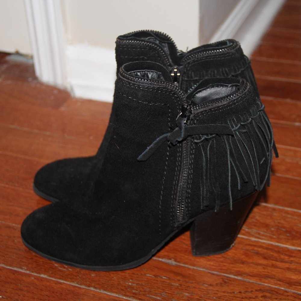 DV Black Booties with fringe